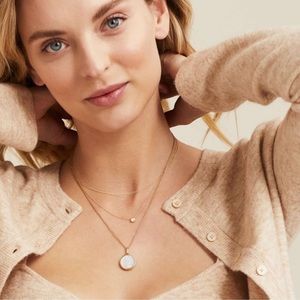 Mejuri pearl round locket necklace